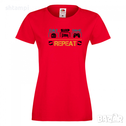 Дамска тениска Game 3,Eat,Sleep,GameRepeat,Ядене,Спане,Геймс, снимка 3 - Тениски - 36420309
