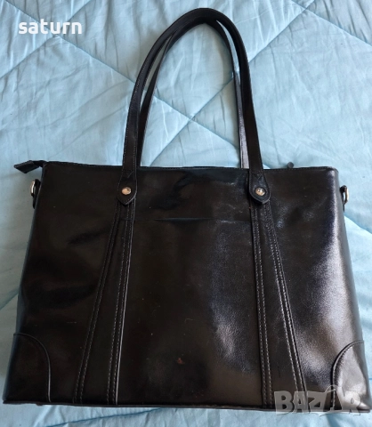 дамска кожена бизнес чанта с отделение за лаптоп S-Zone