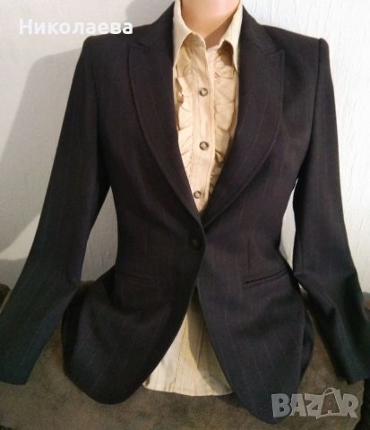 Кафяво елегантно сако NEXT+бежова риза