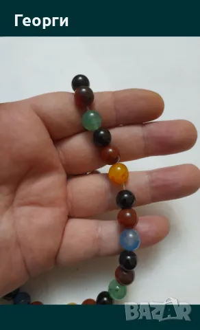 Наниз от натурални ахати, снимка 2 - Колиета, медальони, синджири - 50139173