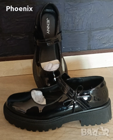 Лачени дамски обувки Jenny 38 номер, снимка 2 - Дамски ежедневни обувки - 51486868