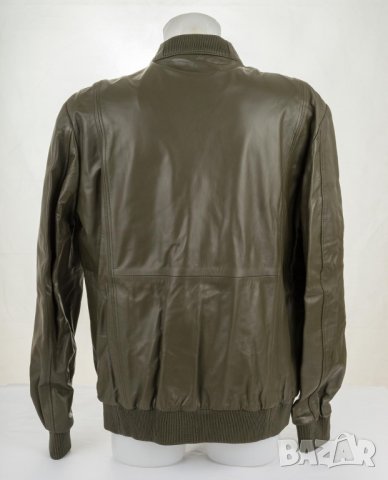 Мъжко яке от естествена кожа цвят каки марка Giorgio di Mare - 3XL, снимка 2 - Якета - 38478147