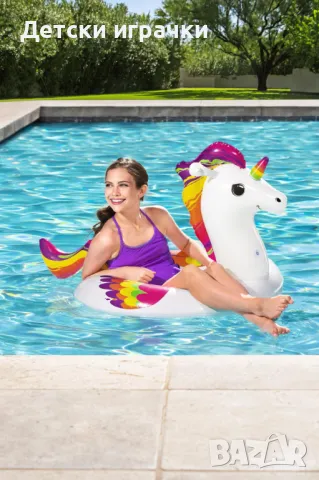 Надуваем пояс Fantasy Unicorn Bestway 119х91см еднорог, за басейн и плаж  , снимка 6 - Надуваеми играчки - 49971035
