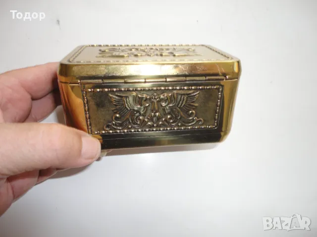 Уникална позлатена кутия за цигари пури Erhard Germany, снимка 3 - Други ценни предмети - 47423472
