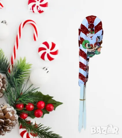 Празнична магия с Коледна украса на пръчка - Захарно бастунче с вълшебен дизайн, снимка 5 - Декорация за дома - 47958685