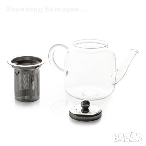 Огнеупорен стъклен чайник с цедка Luigi Ferrero, снимка 2 - Аксесоари за кухня - 43199559