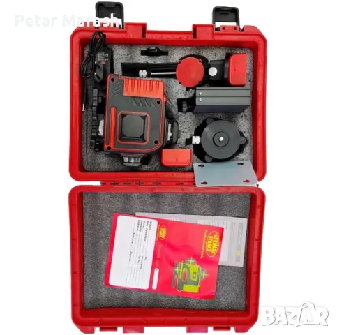 Лазерен нивелир 4D с 16 линии – Самонивелиращ се, зелен лазер, пълен комплект, снимка 2 - Измервателни инструменти - 50409556