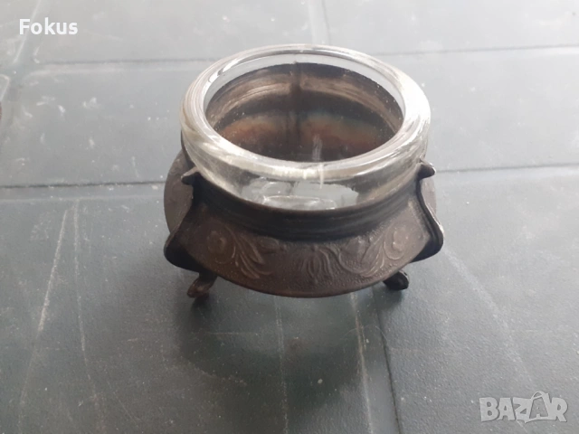 Стар руски хайверник дебело посребрен и маркиран, снимка 2 - Антикварни и старинни предмети - 53279675