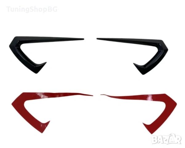 Добавки за калник около мигачите за Tesla Model Y черен гланц, снимка 3 - Аксесоари и консумативи - 53122058