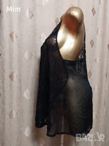 QED LONDON L/XL Черна дантелена туника / потник /, снимка 4 - Туники - 49656808