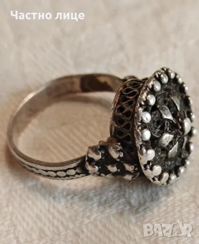 Оригинален Сребърен Пръстен Корона Царство България 1930те г, снимка 2 - Пръстени - 49116131