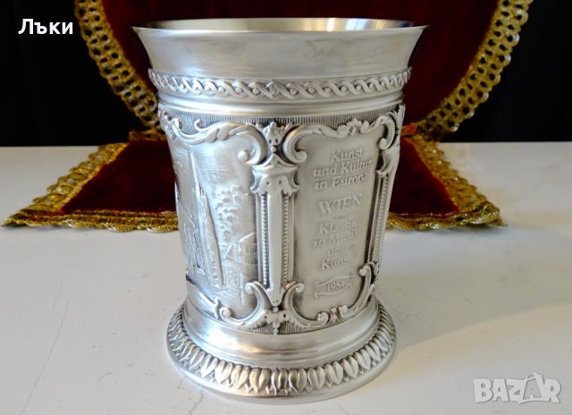 WMF чаша от калай за краля на валса Й.Щраус. , снимка 7 - Антикварни и старинни предмети - 44110363