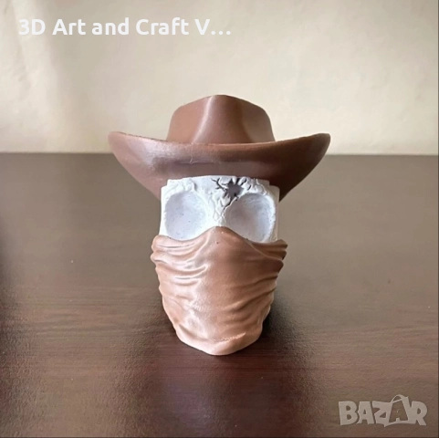 Декоративна фигура на Каубой Череп, снимка 2 - Фигурки - 51550412