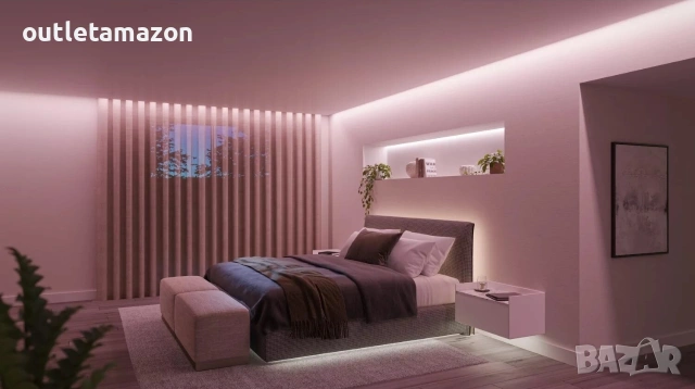 Philips - LED RGBW димируема лента Hue WHITE AND COLOR AMBIANCE 3m , снимка 4 - Лед осветление - 53073466