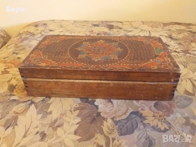 Стара дървена кутия 22см/12см/5см, снимка 4 - Декорация за дома - 28059377