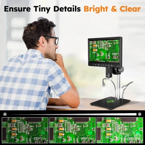 Дигитален Микроскоп с 10.1" HD Екран и 1200x Увеличение - BEBANG, снимка 7 - Друга електроника - 53385775