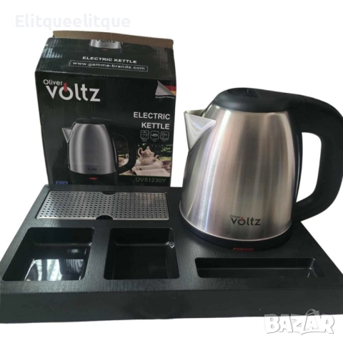 Комплект електрическа кана Voltz с поднос за кафе и чай, снимка 7 - Друга електроника - 52201656
