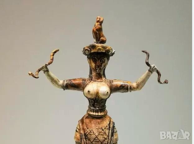 Красива статуя Минойска богиня със змии ( липсват змийте ) височина - 20 х 11 см, еротика, 18 + , снимка 5 - Антикварни и старинни предмети - 43169750