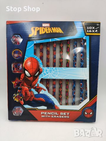 Spiderman marvel сет цветни моливи с гумички , снимка 1 - Рисуване и оцветяване - 44032599
