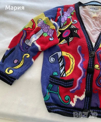Красиво pinup плетено яке с подплата и апликации от Флорида, снимка 3 - Якета - 49728263