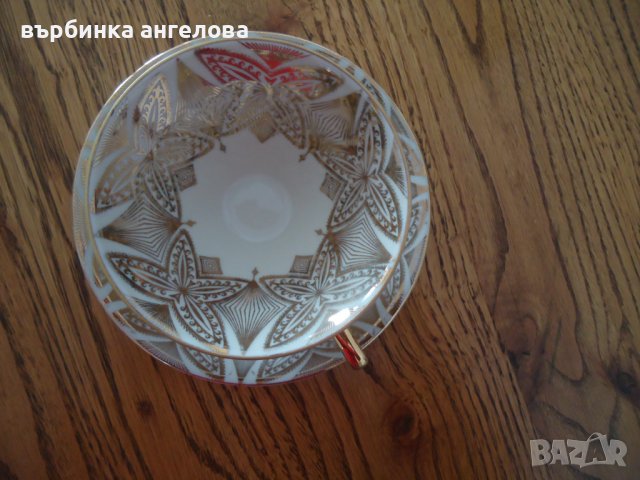 Чашка с подложка баварски порцелан с позлата , снимка 2 - Колекции - 36609952