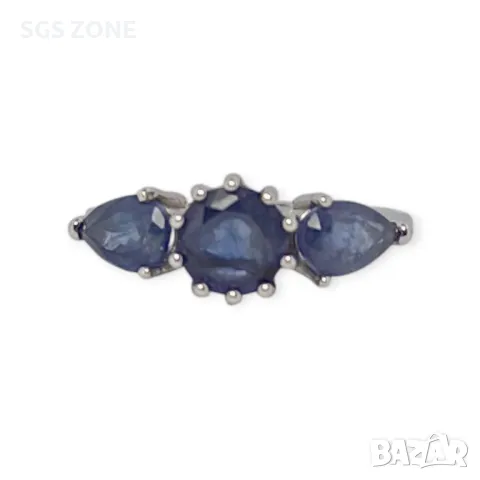 Сребърен Пръстен с Рубин, Сапфир , снимка 3 - Пръстени - 50310409