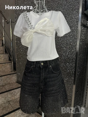 Тениска с панделка , снимка 2 - Тениски - 50817279