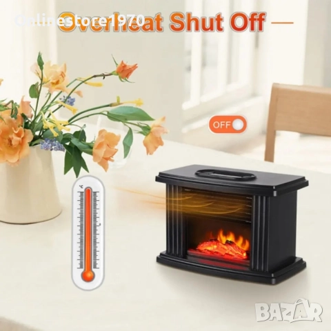 Печка с декоративен огън тип камина с дистанционно управление , снимка 5 - Печки, фурни - 52181479