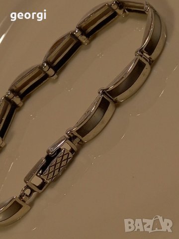 сребърна гривна със седеф , снимка 5 - Гривни - 44016120