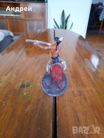 Стара фигурка Индианец #4, снимка 5 - Други ценни предмети - 32276413