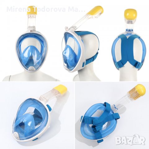 маска за гмуркане с шнорхел може да се постави и водоустоичив телефон или камера, снимка 5 - Спортна екипировка - 38330419