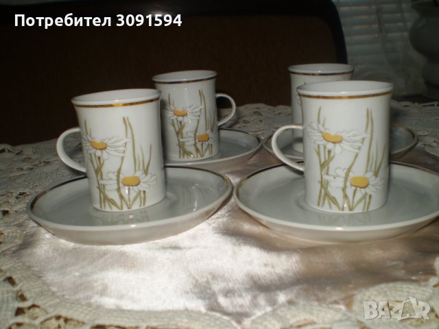 Стар Български порцелан комплект от 4 чаши за кафе, снимка 7 - Други ценни предмети - 39147202