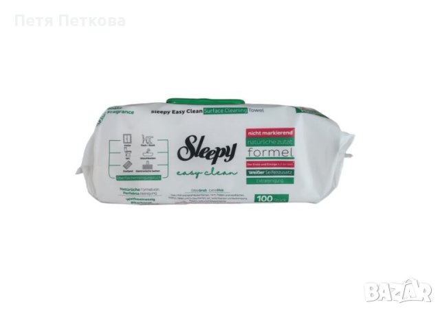 Универсални почистващи мокри кърпи Sleepy (с капак) - 100бр., снимка 1 - Препарати за почистване - 43335437