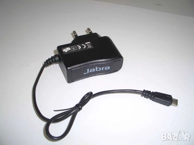 Зарядно устройство Jabra, 220V - Micro USB, 30 см, Черно