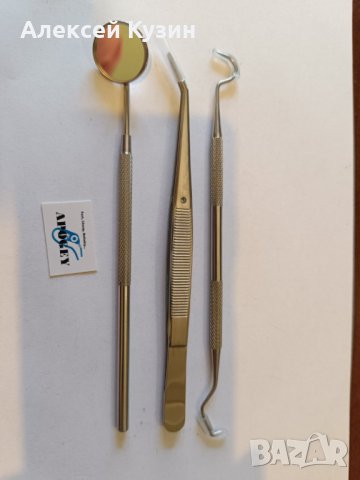 Стоматологични инструменти за преглед (комплект от 3 броя) неръждаема стомана, снимка 1 - Стоматология - 43079124