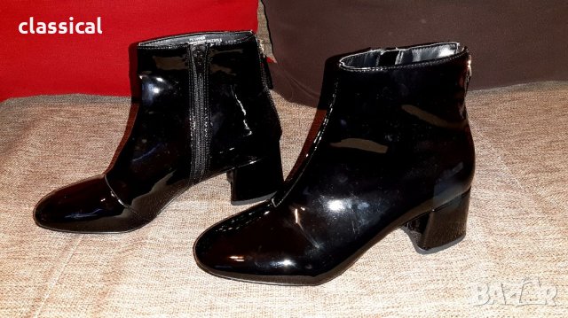Miss KG дамски черни лачени боти, снимка 6 - Дамски боти - 33053077