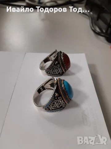 Масивни мъжки бутикови сребърни пръстени с позлата ръчна изработка, снимка 4 - Пръстени - 47853721