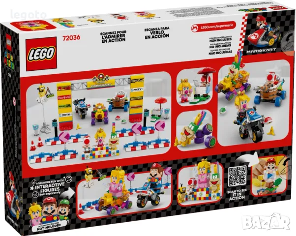 НОВО ЛЕГО 72036 Супер Марио - Комплект Baby Peach и Grand Prix  LEGO 72036 Mario Kart-Baby Peach & G, снимка 3 - Конструктори - 50077421
