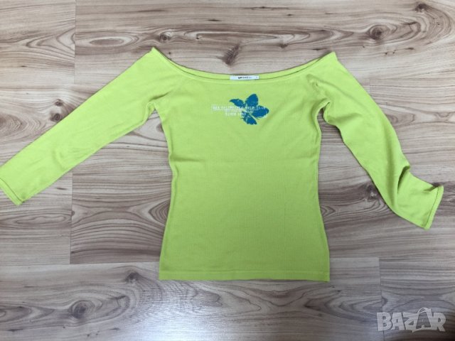 Дамска блуза GAS оригинал, size S, 3/4 ръкав, деколте лодка, 90% памук 10% еластан, много запазена, снимка 2 - Тениски - 29018248