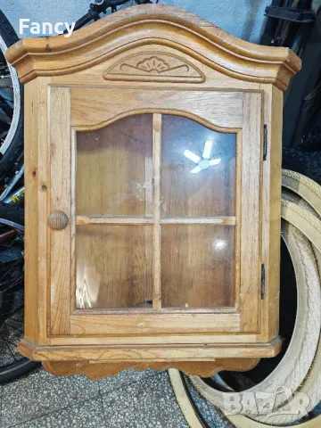 Ъглов дървен шкаф 47/47/82 см, снимка 3 - Шкафове - 49794837