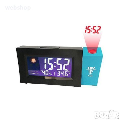 Настолен LED Часовник с Проектор ,Цветен дисплей,  Термометър , Календар