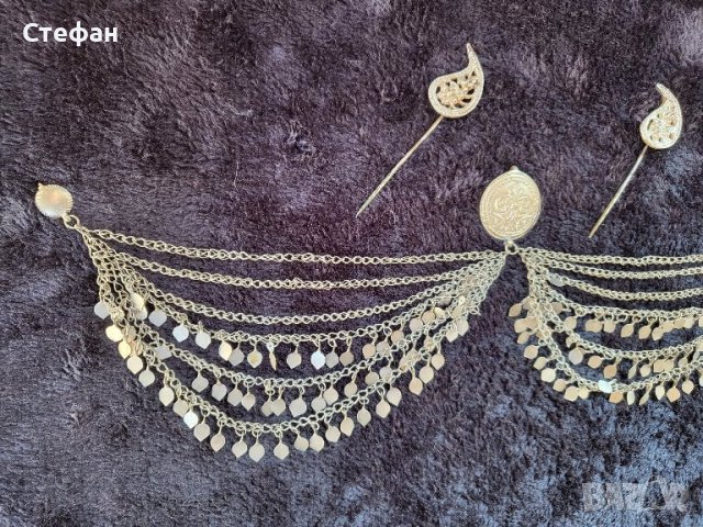 Сребърна Трепка Възрожденски Прочелник накит носия пафта, снимка 3 - Антикварни и старинни предмети - 43171809