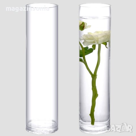 Големи стъклени вази цилиндър/30см/ за модерна декорация и красиви аранжировки, снимка 6 - Вази - 43725784