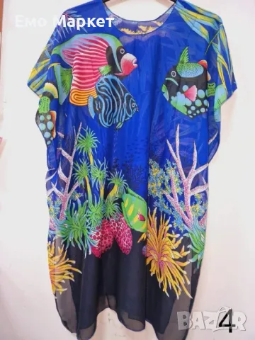 Дамска плажна туника с изкусителни принтове, снимка 5 - Туники - 49411411