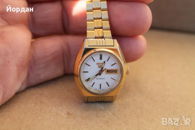 Дамски позлатен Японски часовник ''Seiko 5'' автомат  , снимка 13 - Дамски - 47593942