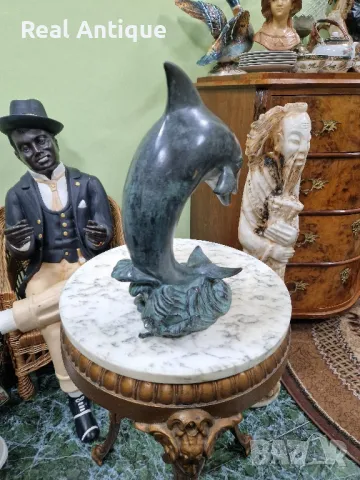 Топ - Страхотна антикварна френска бронзова фигура статуетка- шадраван чешма , снимка 4 - Антикварни и старинни предмети - 49488993