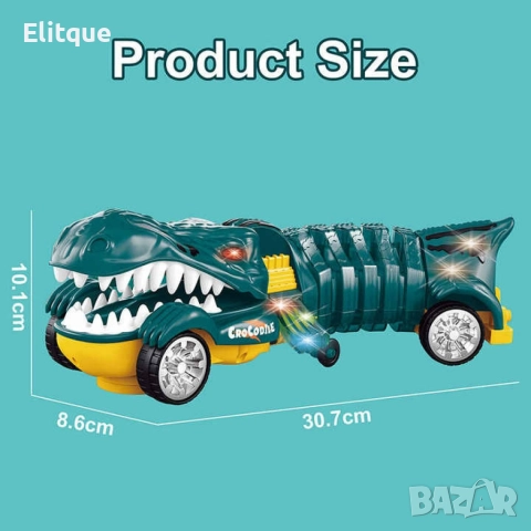 Интерактивна играчка крокодил със светлини, музика и спрей ефект, снимка 5 - Коли, камиони, мотори, писти - 52700980
