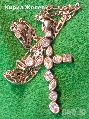 СКЪПОЦЕНЕН СРЕБЪРЕН КРЪСТ със СРЕБЪРНА ВЕРИЖКА РОДИРАНО СРЕБРО 925 C-Z с ЛАБОРАТОРЕН МОЙСАНИТ 41842, снимка 18 - Колиета, медальони, синджири - 49328506