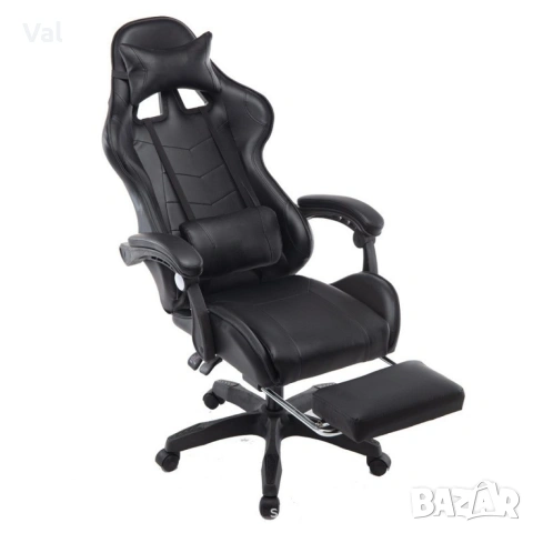 Въртящ се кожен стол за офис и компютърни игри, снимка 5 - Столове - 53224432