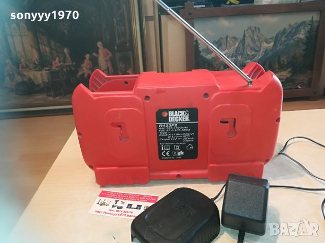 black & decker r123f2-radio & battery & charger 0605211230, снимка 4 - Радиокасетофони, транзистори - 32779804